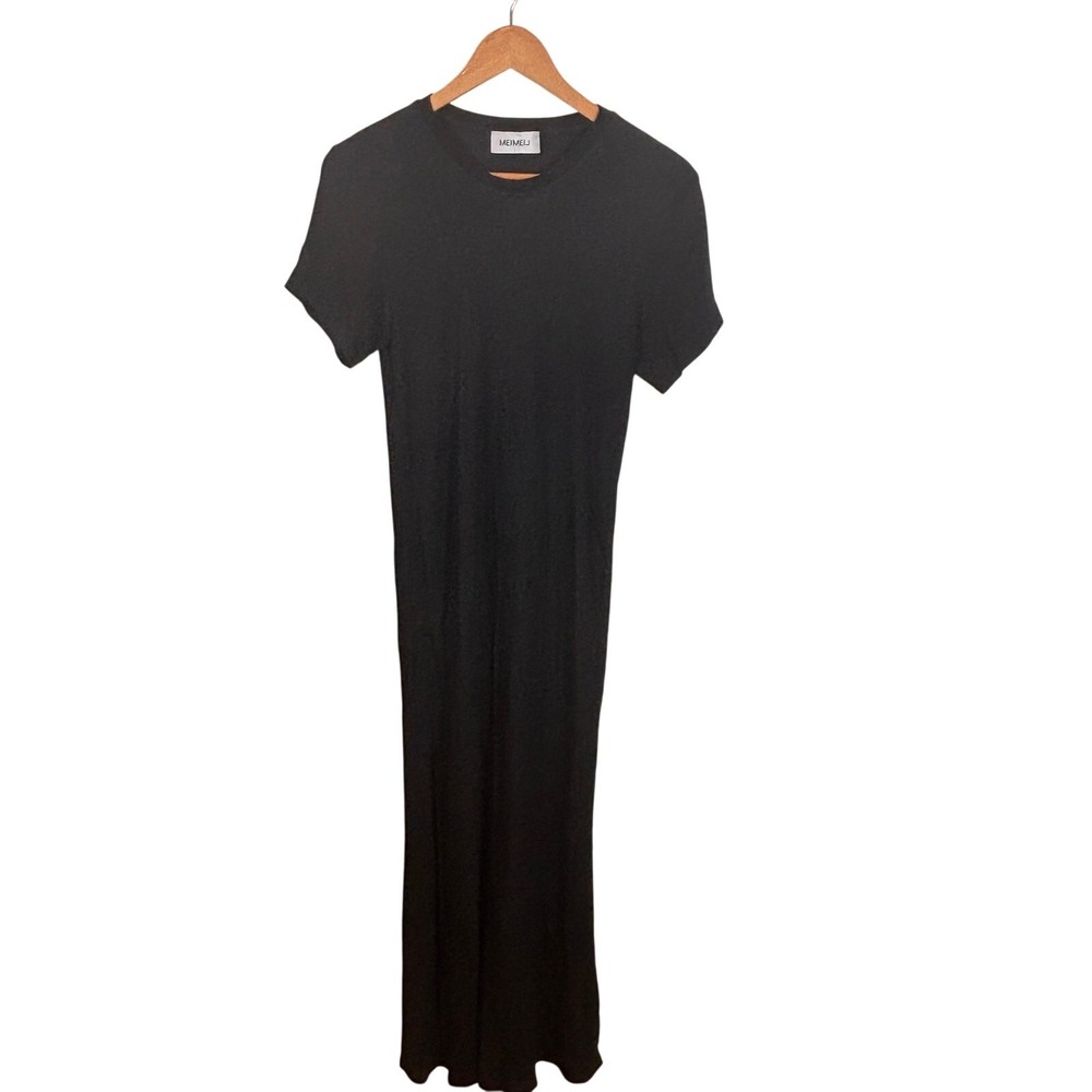 Meimeij Black Women's A-Line Long Sheath Dress 40